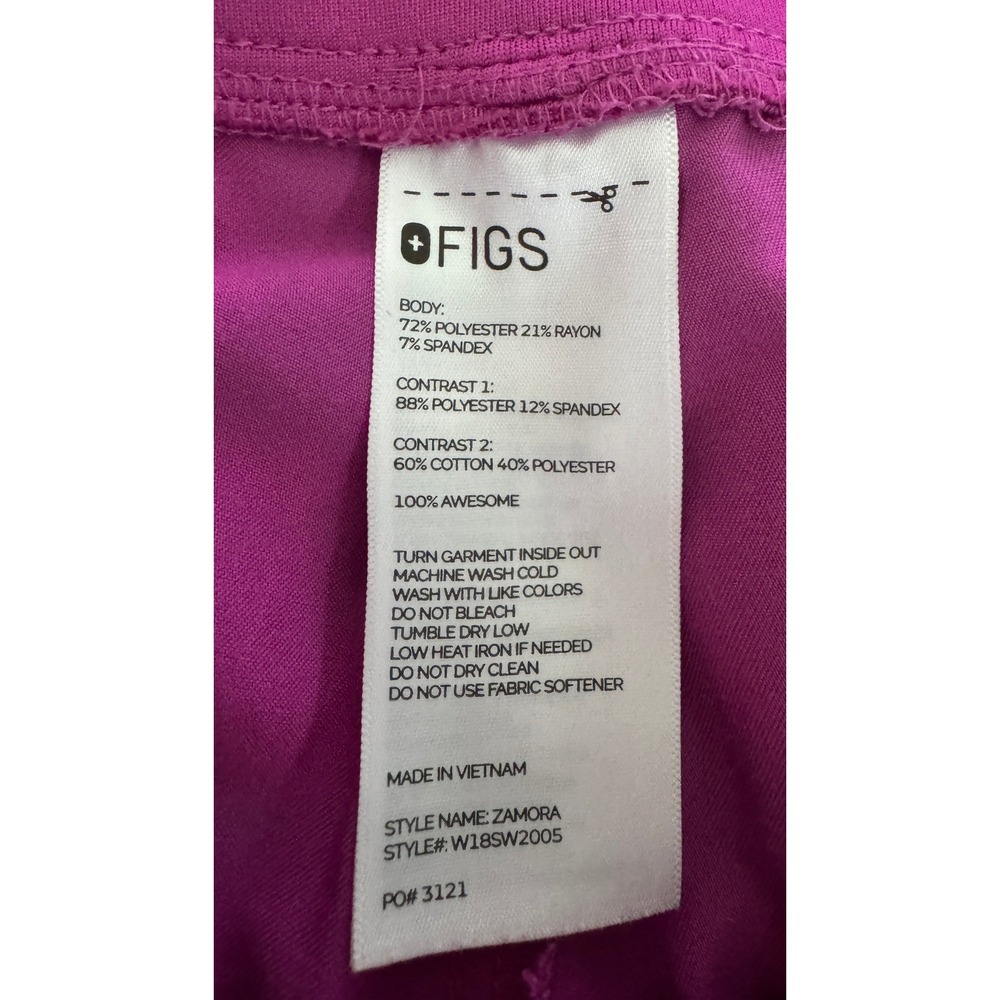 FIGS Zamora Jogger Scrub Pants Bright Fuchsia Pink Small EUC - Picture 4 of 4